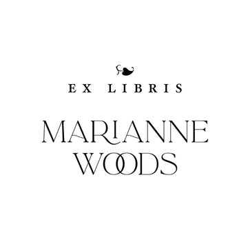 'Ex Libris Marianne Woods' personalised bookplate stamp design