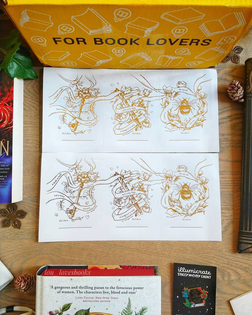 Bookplates for book subscription boxes