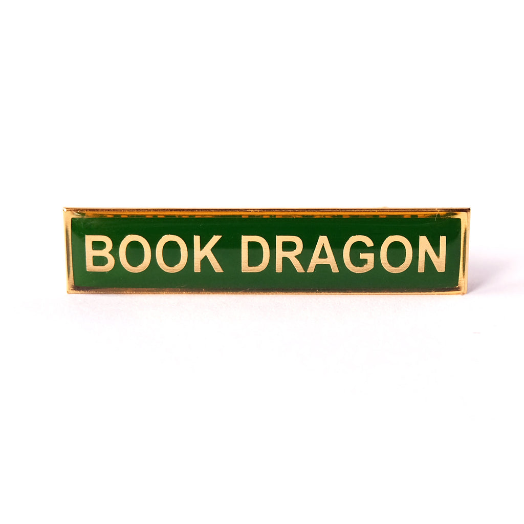 Book dragon enamel pin