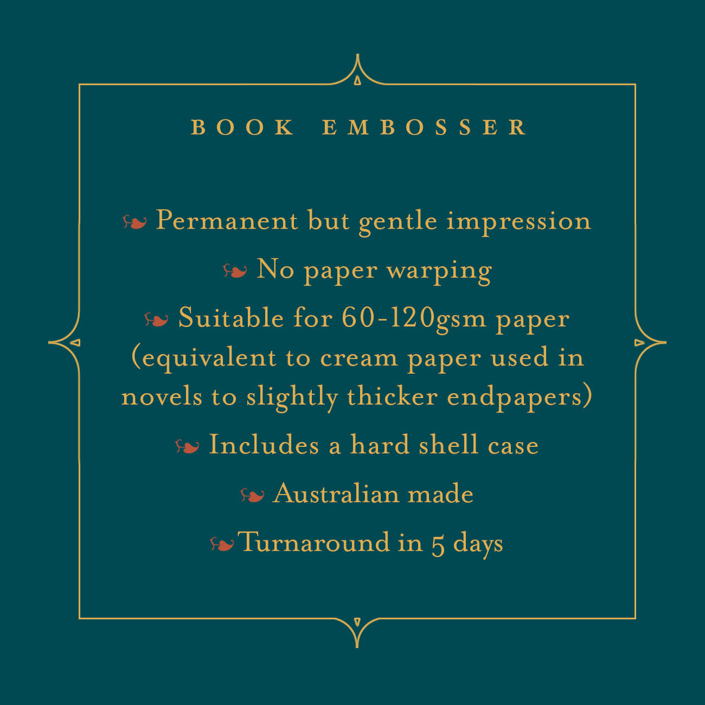 Book Embosser info panel