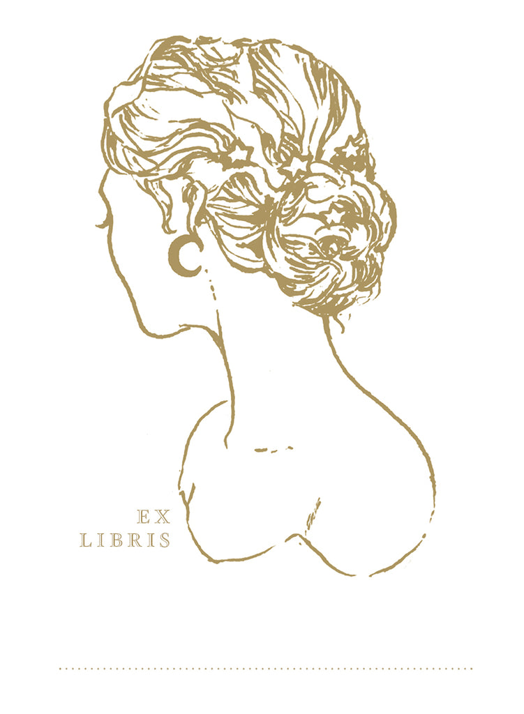 North Star ex libris bookplate sticker label design