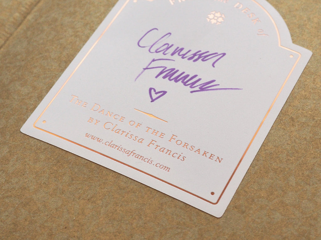 Text detail and foiling up close