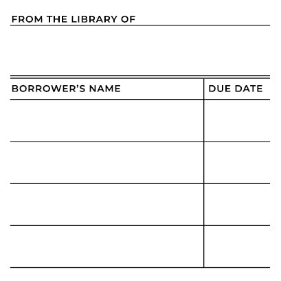 From the library of borrower's blank rubber stamp