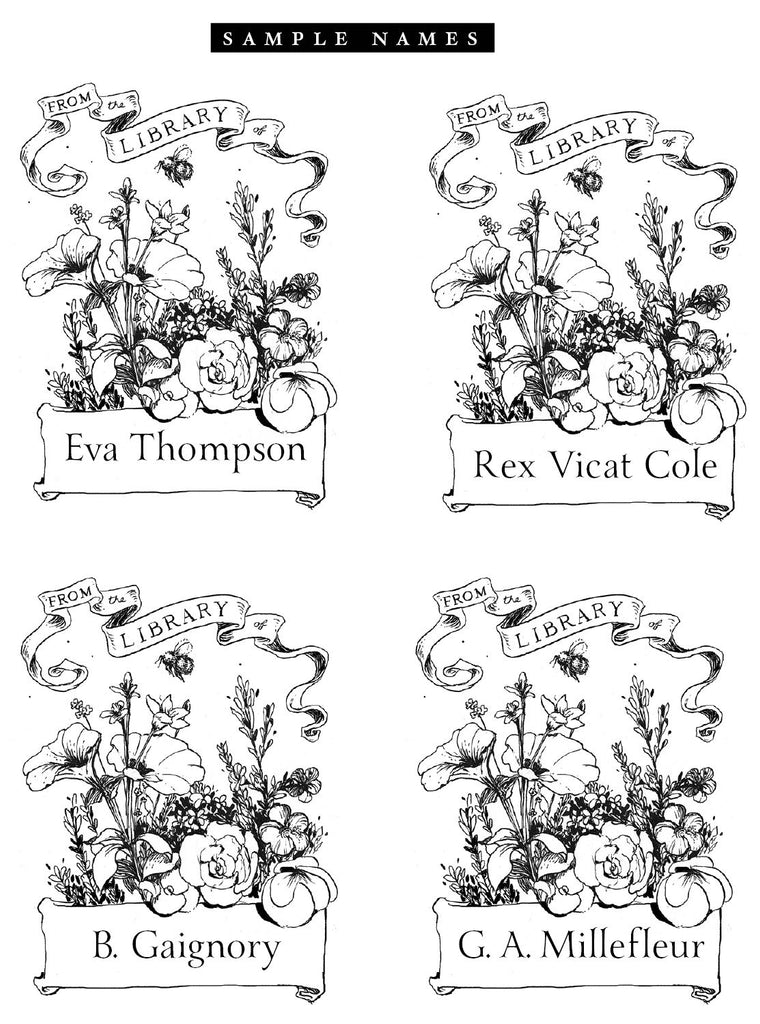 English garden sample bookplate design names