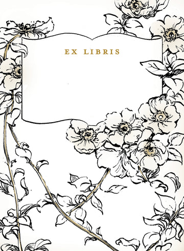 Forest flowers floral bookplate sticker