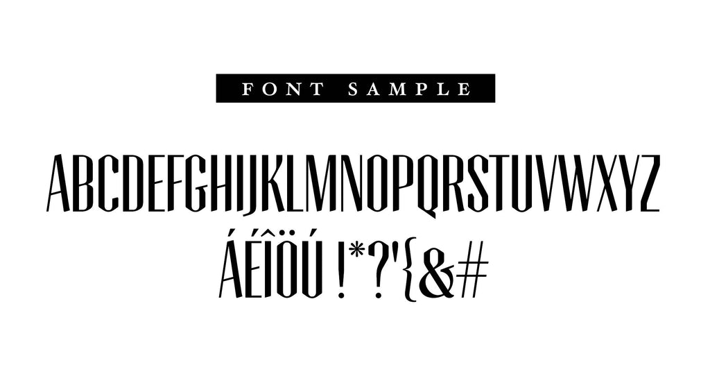 Font sample for personalised ex libris bookplate rubber stamp