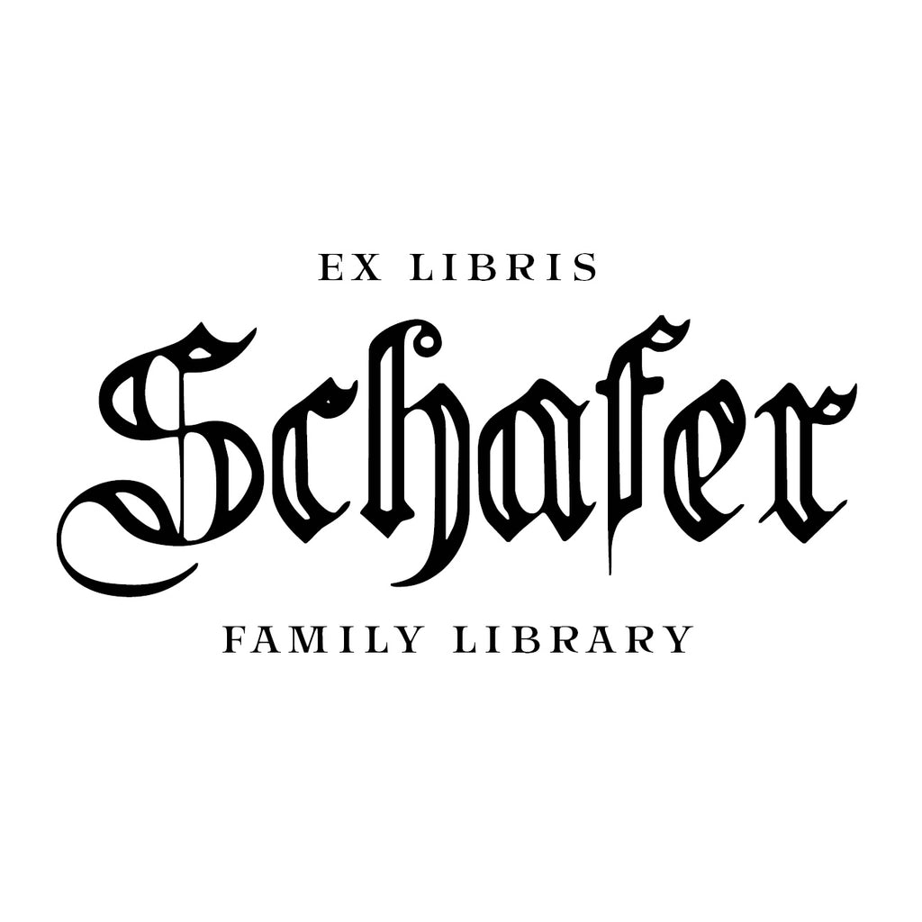 Germanica design bookplate family library stamp personalised graphic