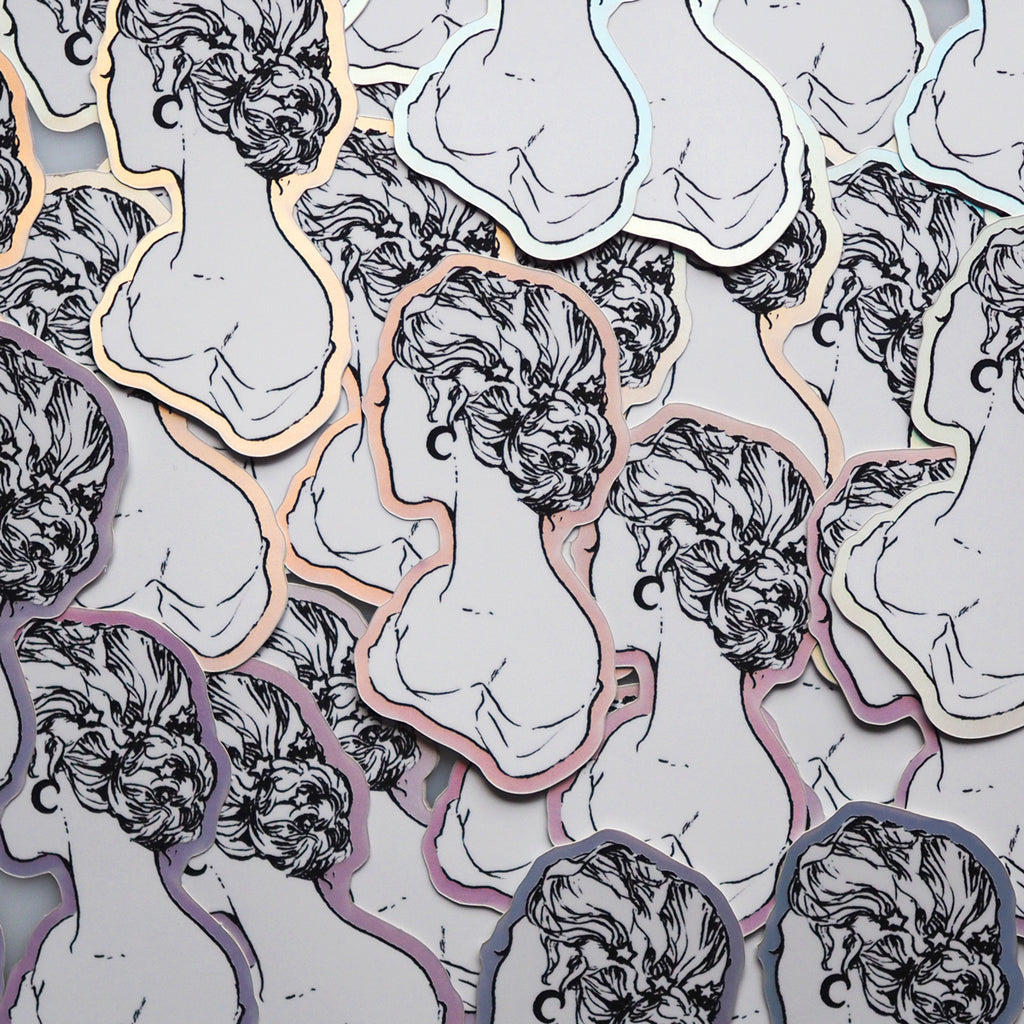 Spread of North Star matte holographic stickers