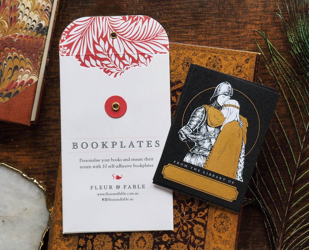 Knight Goodbye Knight's Goodbye ex libris bookplate stickers | Fleur & Fable