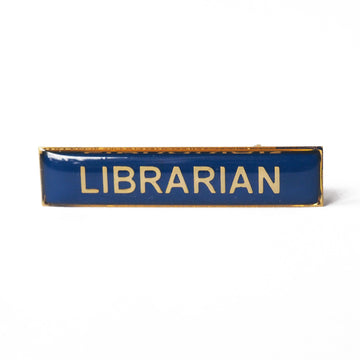 Enamel title badge Librarian in dark blue