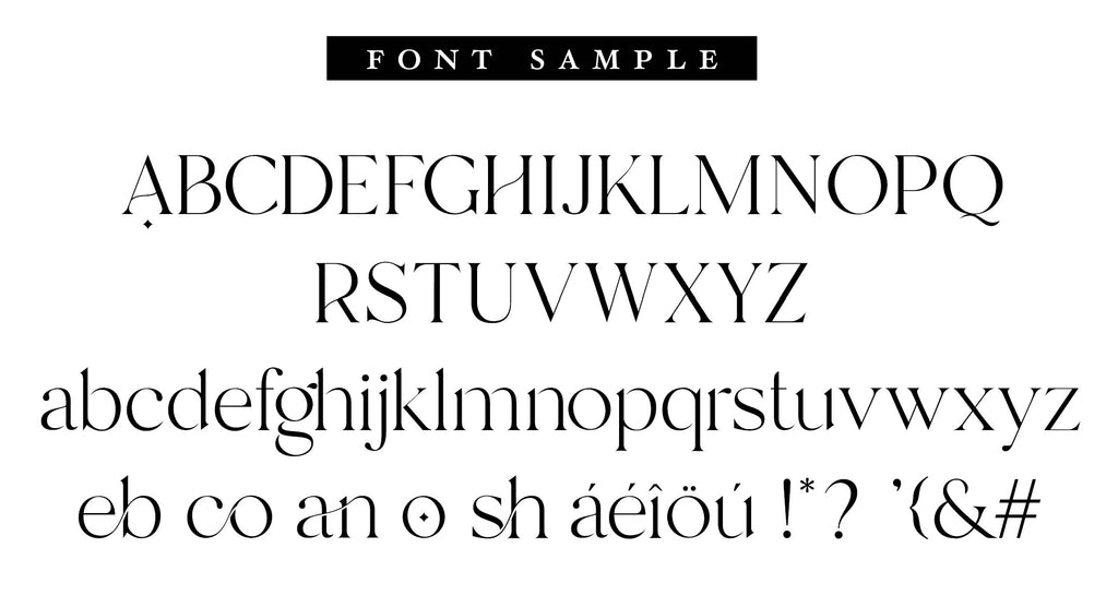 Font sample fancy modern font for bookplates