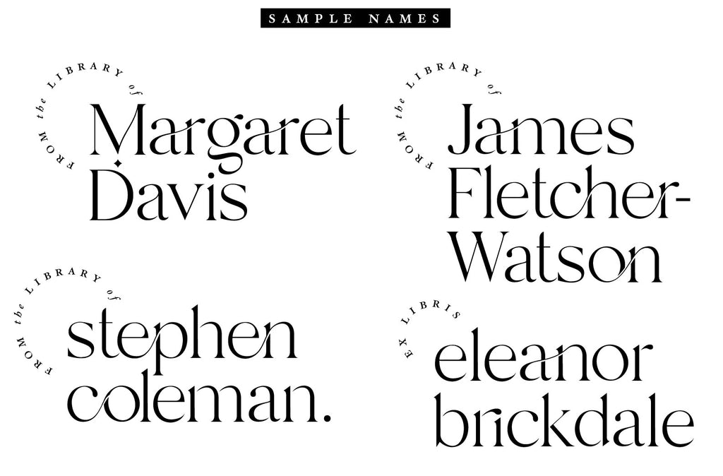 sample names for Midsummer bookplate design