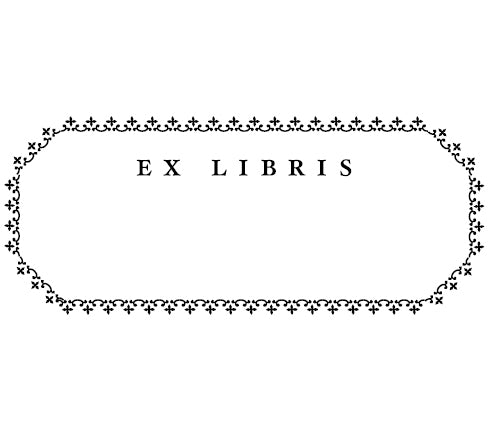 Ex libris stamp design with decorative border