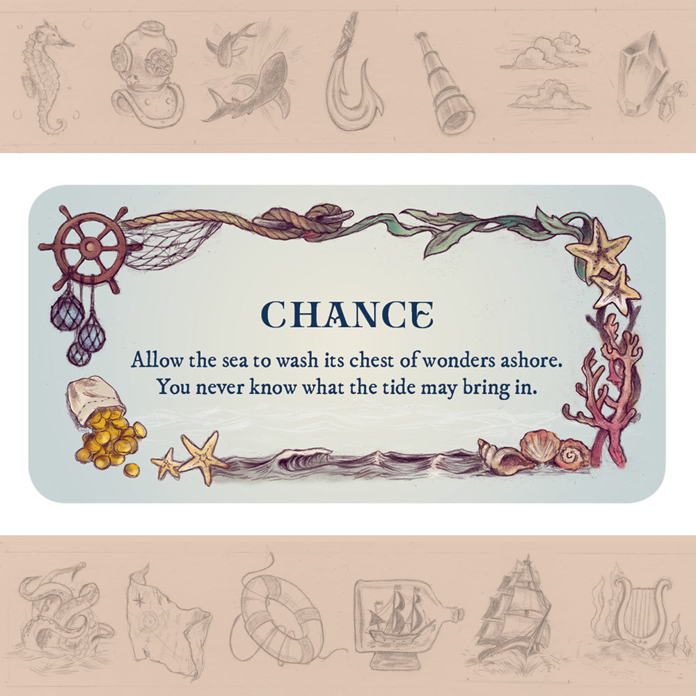 'Chance' Sea Melodies mini inspiration card with unique corner illustration